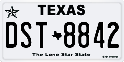 TX license plate DST8842