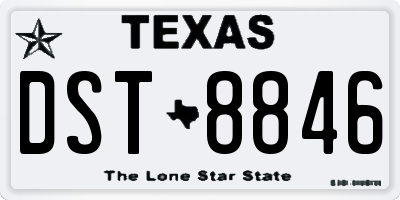 TX license plate DST8846