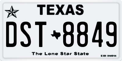TX license plate DST8849