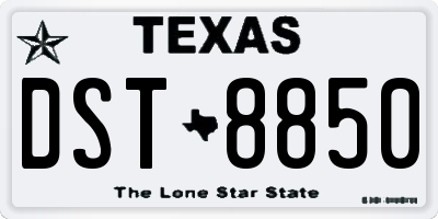 TX license plate DST8850