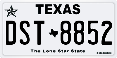 TX license plate DST8852