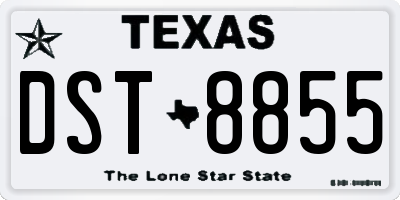 TX license plate DST8855