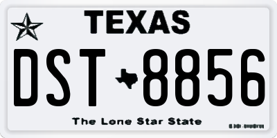TX license plate DST8856