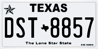 TX license plate DST8857