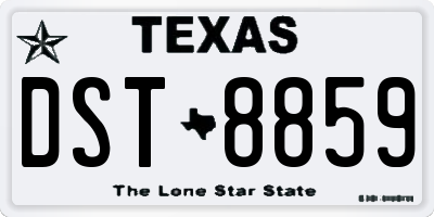 TX license plate DST8859
