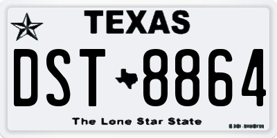 TX license plate DST8864