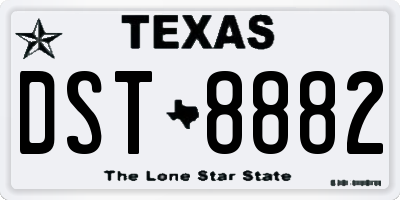 TX license plate DST8882