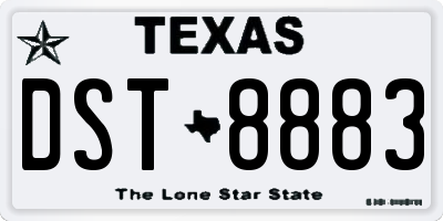 TX license plate DST8883