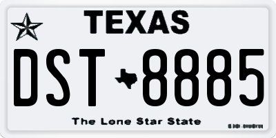 TX license plate DST8885