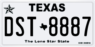 TX license plate DST8887