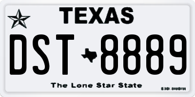 TX license plate DST8889