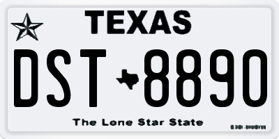 TX license plate DST8890