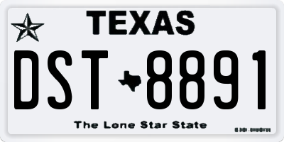 TX license plate DST8891