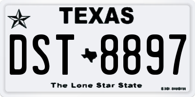 TX license plate DST8897