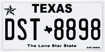 TX license plate DST8898