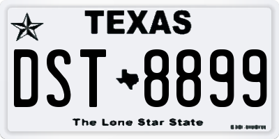 TX license plate DST8899