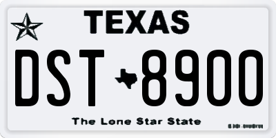 TX license plate DST8900