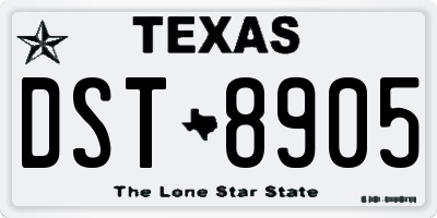TX license plate DST8905
