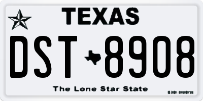 TX license plate DST8908