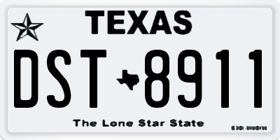 TX license plate DST8911