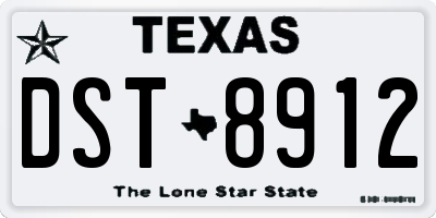 TX license plate DST8912