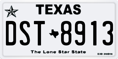 TX license plate DST8913