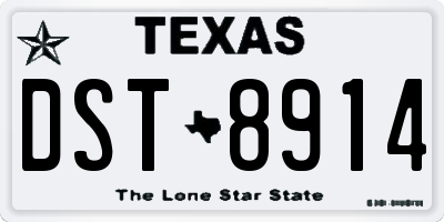TX license plate DST8914