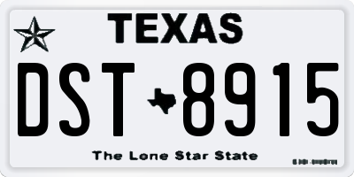 TX license plate DST8915