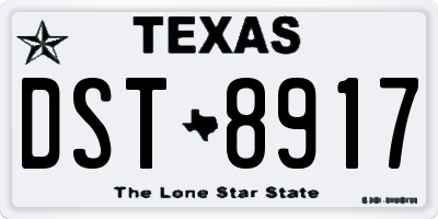 TX license plate DST8917