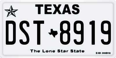 TX license plate DST8919