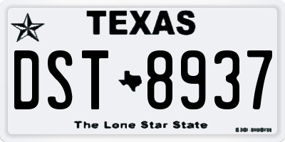 TX license plate DST8937