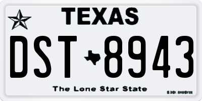 TX license plate DST8943