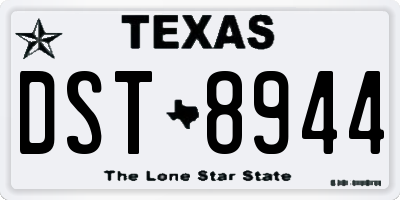 TX license plate DST8944
