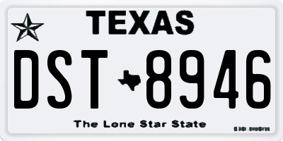 TX license plate DST8946