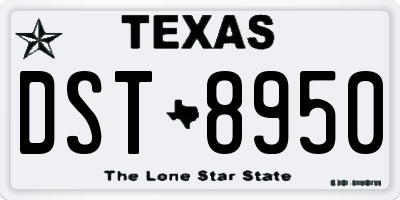 TX license plate DST8950