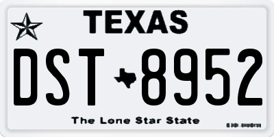 TX license plate DST8952