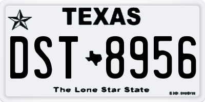 TX license plate DST8956