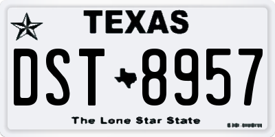 TX license plate DST8957