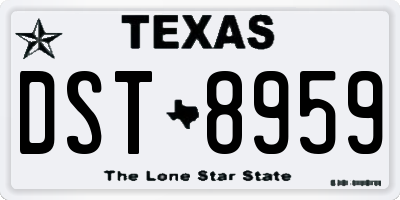 TX license plate DST8959