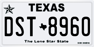 TX license plate DST8960