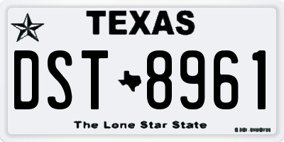 TX license plate DST8961