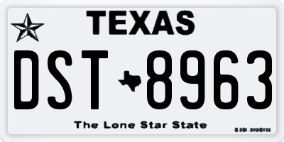 TX license plate DST8963