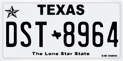 TX license plate DST8964