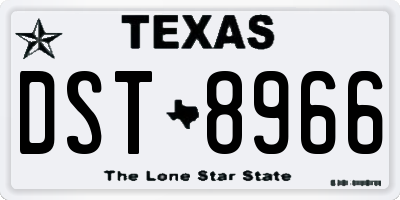 TX license plate DST8966