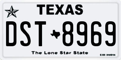 TX license plate DST8969