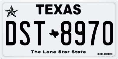 TX license plate DST8970