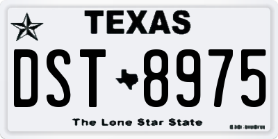 TX license plate DST8975