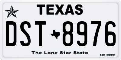 TX license plate DST8976