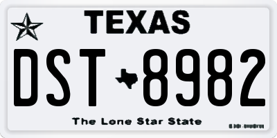 TX license plate DST8982