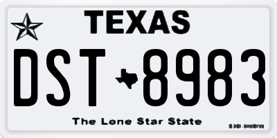 TX license plate DST8983